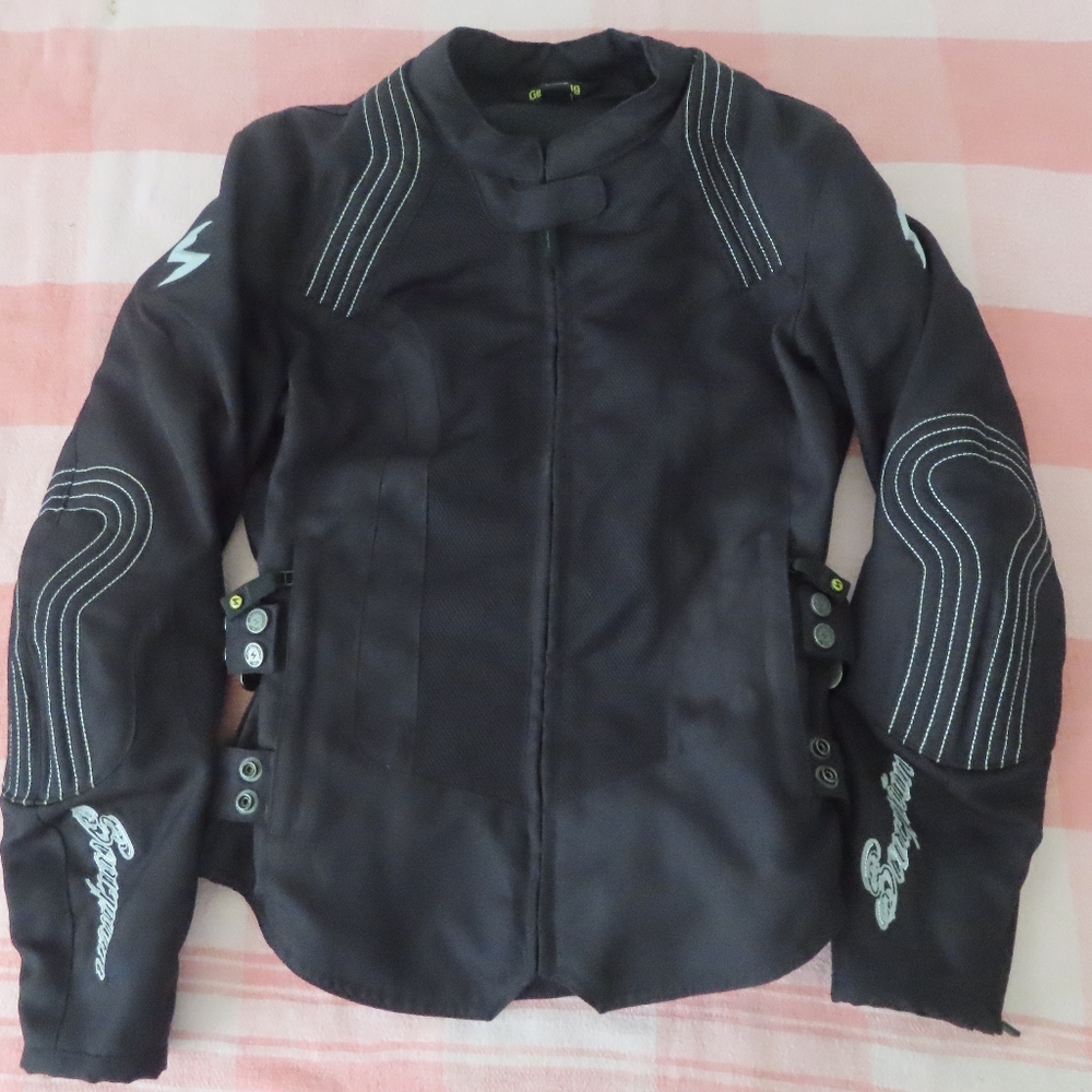 Scorpion Get Stung Women’s Motorcycle Jacket Black Sz S Padded Water Resistnt